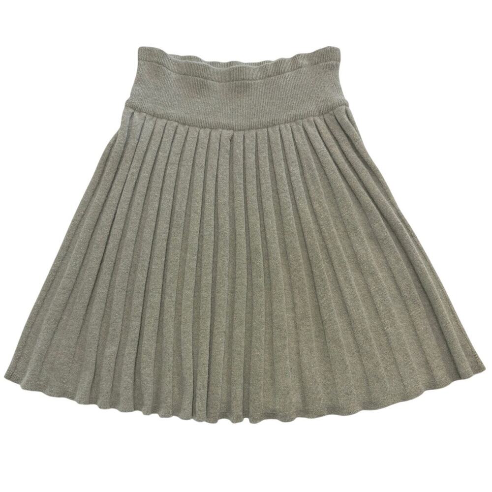 Liz Claiborne Collection Wool Angora Blend Pleated Skirt A Line Green Petite